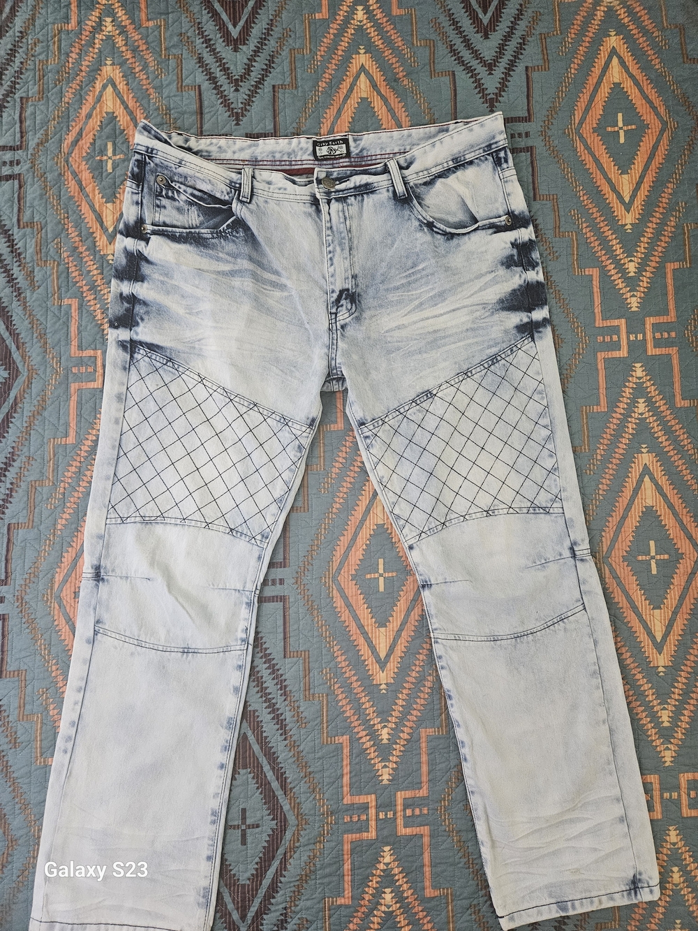 Men's Gray Earth Moto Jeans